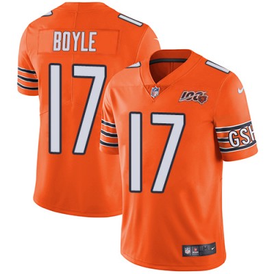 Nike Chicago Bears #17 Tim Boyle Orange Men's Stitched NFL Limited Rush 100th Season Jersey